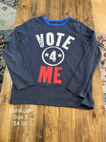 OshKosh “Vote 4 Me” Long Sleeve Shirt