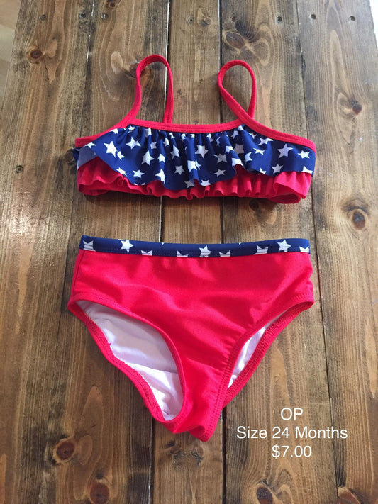 OP Star Print Two Piece Swimsuit