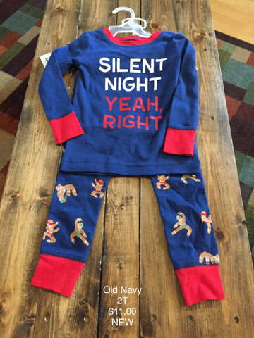 Old Navy “Silent Night Yeah, Right” Two Piece Pajama Set