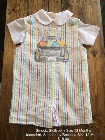 Stellybelly Boys Easter Smock Two Piece Outfit