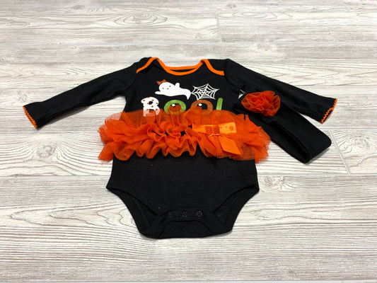 “BOO” Long Sleeve Onesie with Headband