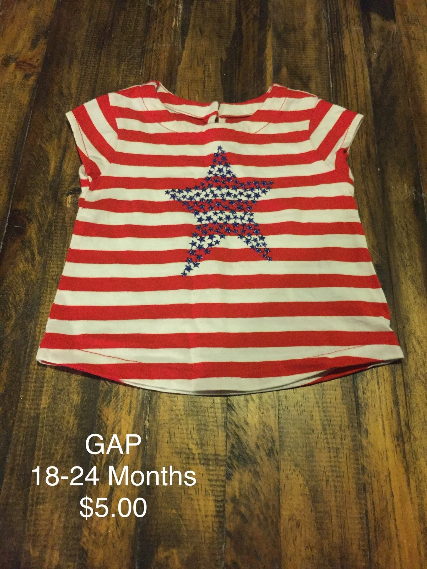 GAP Glitter Star Print Short Sleeve Shirt