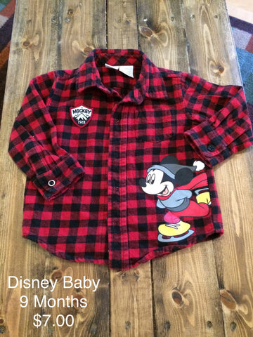 Disney Baby Mickey Mouse Long Sleeve Button Down Shirt