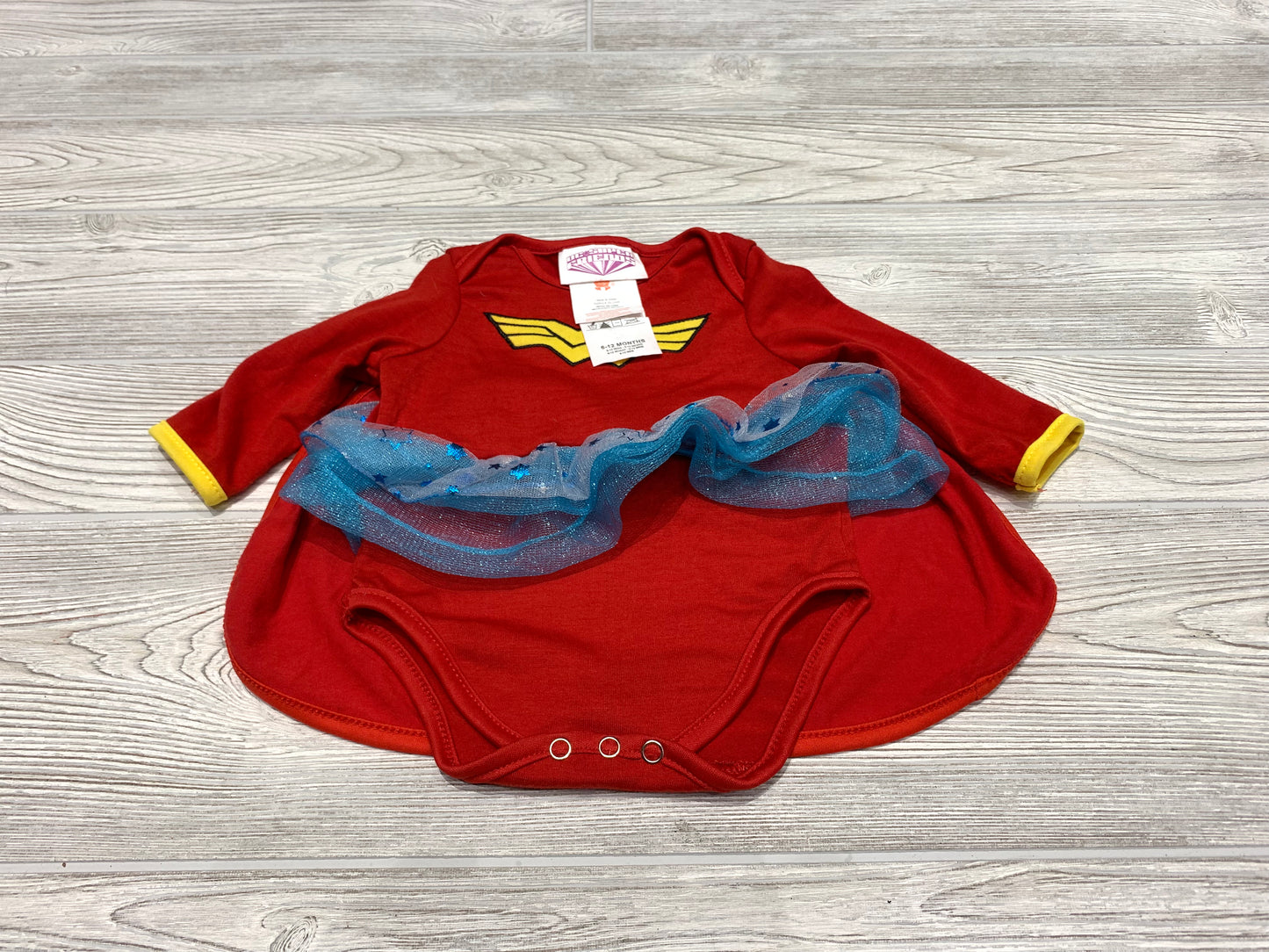 DC Super Friends Wonder Woman Long Sleeve Onesie with Detachable Cape