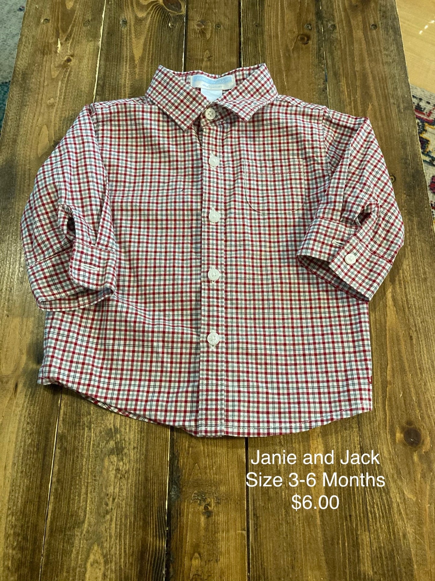 Janie and Jack Long Sleeve Button Down Shirt